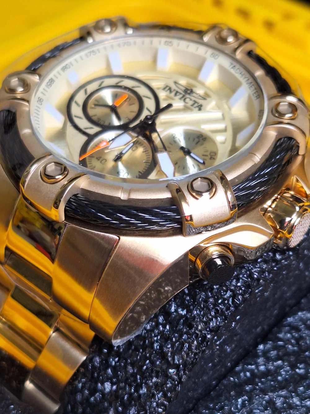 Gold-Tone Stainless Steel Invicta Bolt Ace Chronograph Watch - Gold